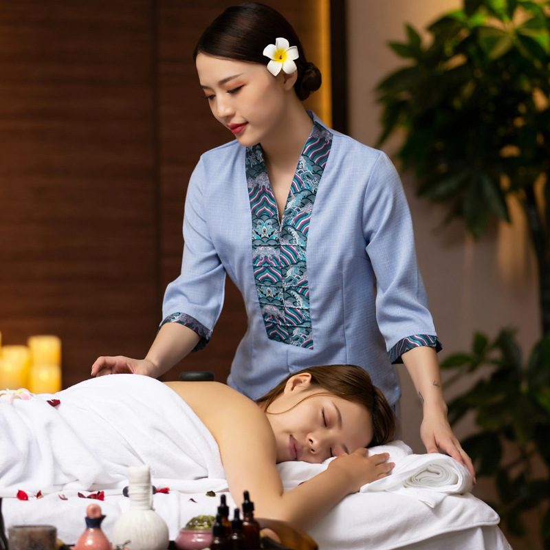 會所工作服泰式按摩技師定制水療SPA工衣秋冬套裝