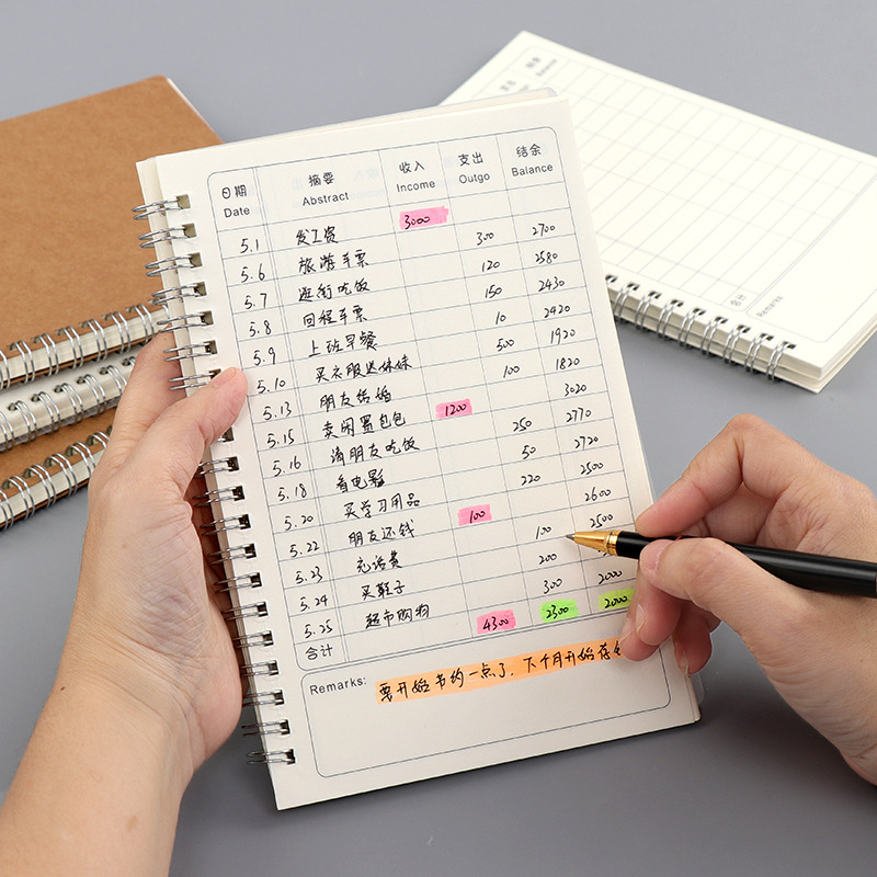 記賬本手賬現(xiàn)金日記賬每日流水賬本家庭理財筆記本日常開支明細賬
