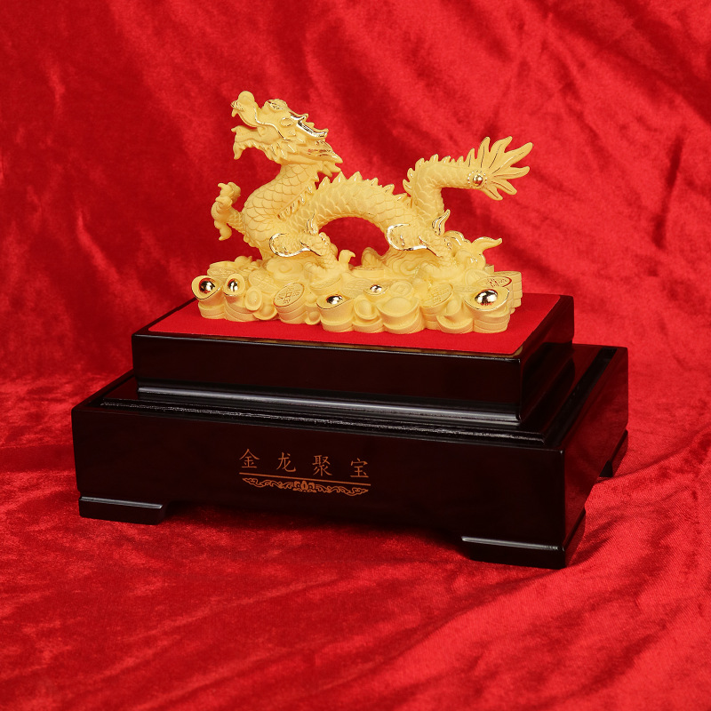 廠(chǎng)家直銷(xiāo)絨沙金龍年擺件十二生肖弄工藝品沙金禮品保險(xiǎn)銀行送禮品
