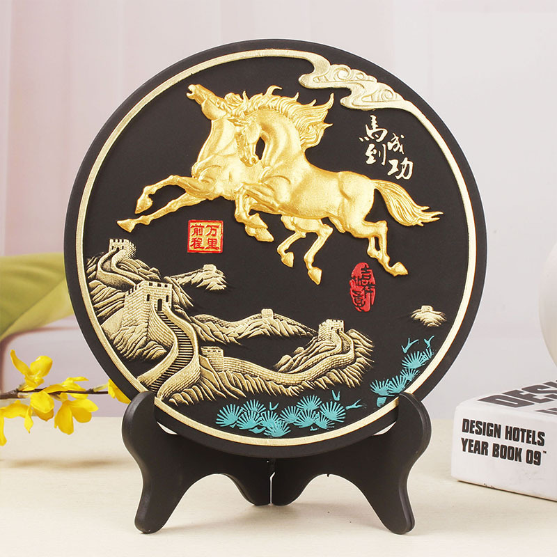 炭雕馬到成功擺件家居玄關裝飾品旅游景區(qū)工藝品擺件喬遷新居禮品