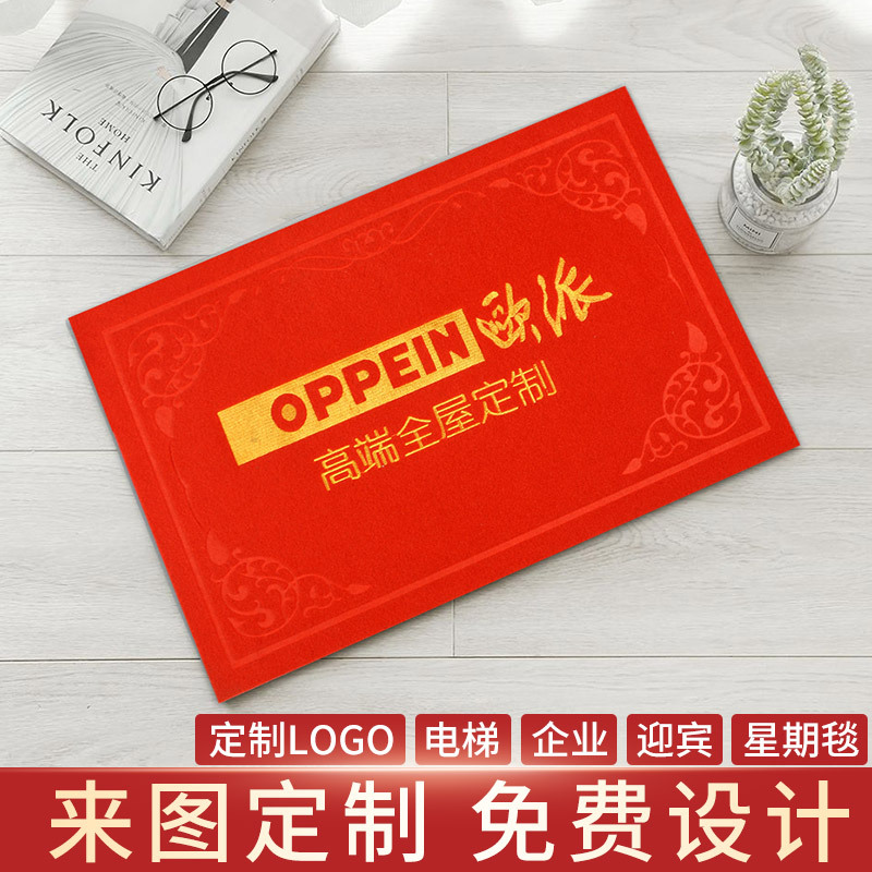 批發(fā)拉絨刺繡 水晶絨地墊 蹭蹭墊 絲圈地墊 禮品除塵吸水門墊腳墊