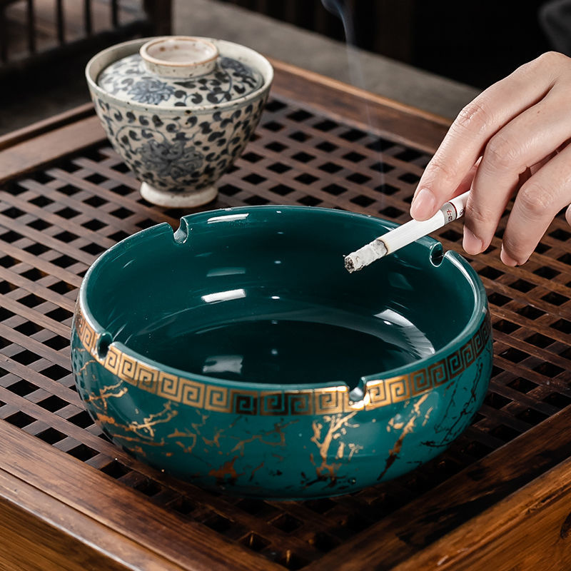 中式大小號煙灰缸客廳家用創(chuàng)意個性潮流輕奢辦公室大氣簡約防飛灰