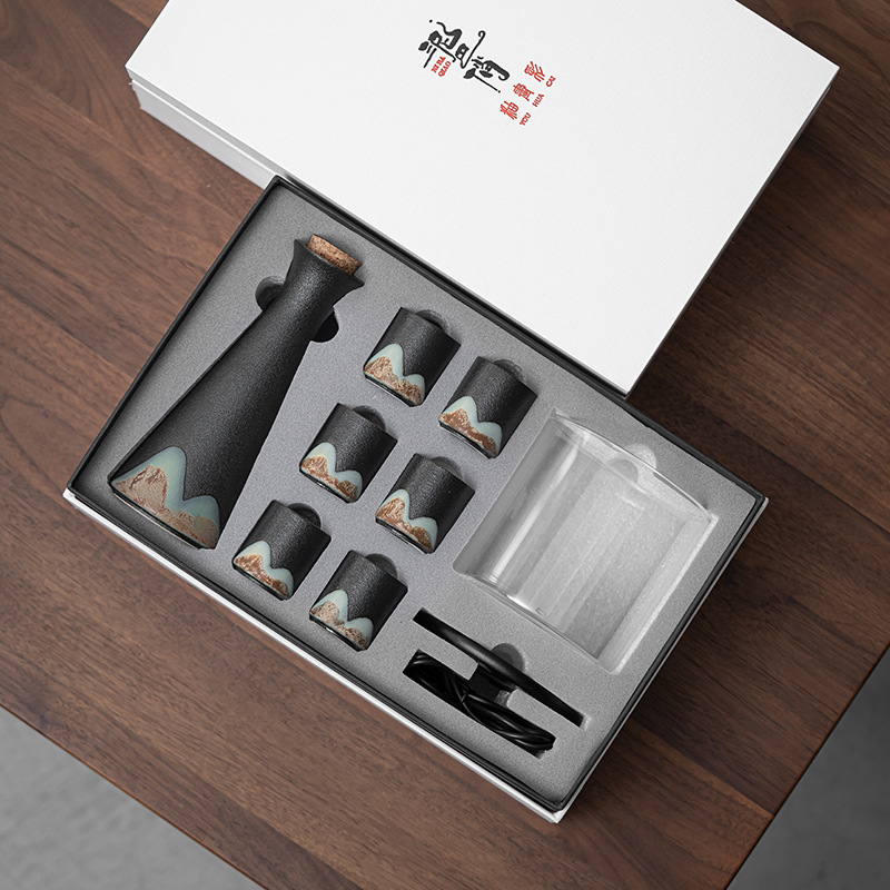 遠(yuǎn)山日式溫酒器燙酒壺家用酒杯黃酒蠟燭恒溫加熱日式酒具套裝禮盒