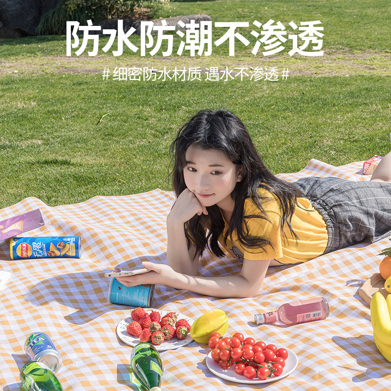 戶外春游防潮防水衛(wèi)生耐臟野餐墊 沙灘露營加厚地墊 可折疊便攜式